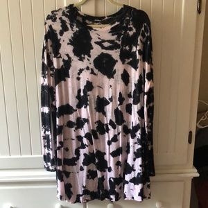Mumu long sleeve tie dye t shirt dress